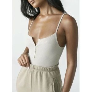 Joah Brown • Dune Henley Spaghetti Strap Ribbed
Tank • Size S/M